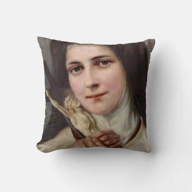 Coussin St Therese le petit crucifix de fleur (Recto)