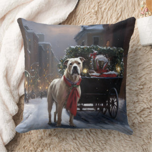 Coussin Staffordshire américain Saison des Fêtes de Noël
