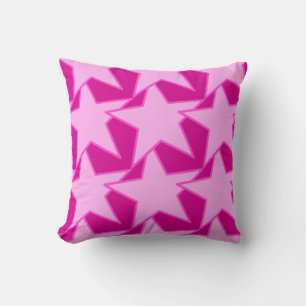 Coussin Star moderne géométrique - rose pâle et fuchsia