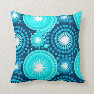 Coussin Starburst et patins, navals et turquoise