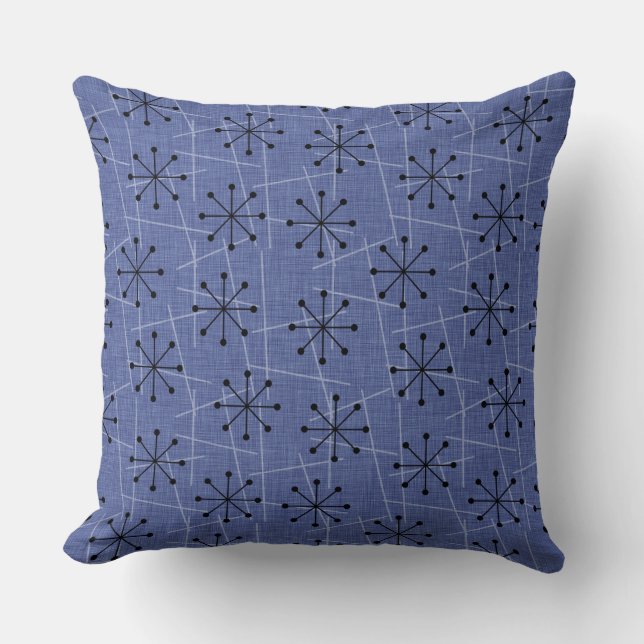 Coussin Starburts atomiques sur bleu | Moderne du milieu d (Recto)