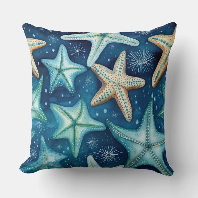 Coussin Starfish beach house throw pillow home decor (Recto)