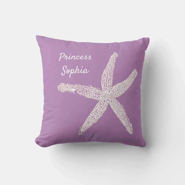 Coussin Starfish Coastal Beach Nom du prêteur Modèle Cute (Recto)