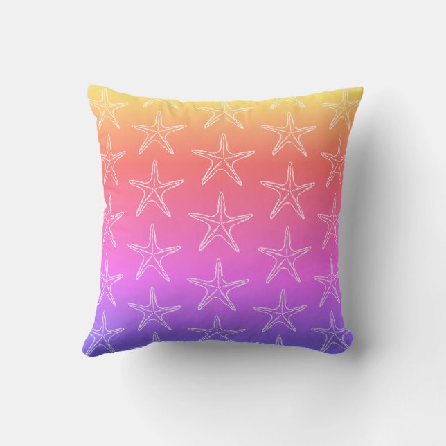 Coussin Starfish Croquis Motif Sur Les Couleurs Pastel (Verso)