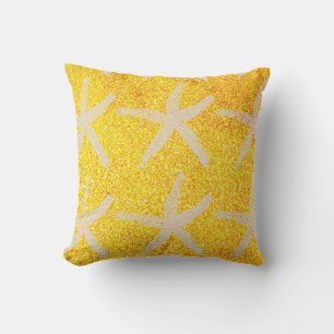 Coussin Starfish Motif Gold Parties scintillant Nautique C