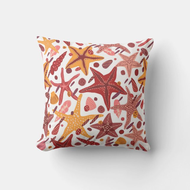 Coussin Starfish Shells : Motif scandinave (Recto)