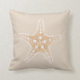 Coussin Starfish sur beige pastel brun clair