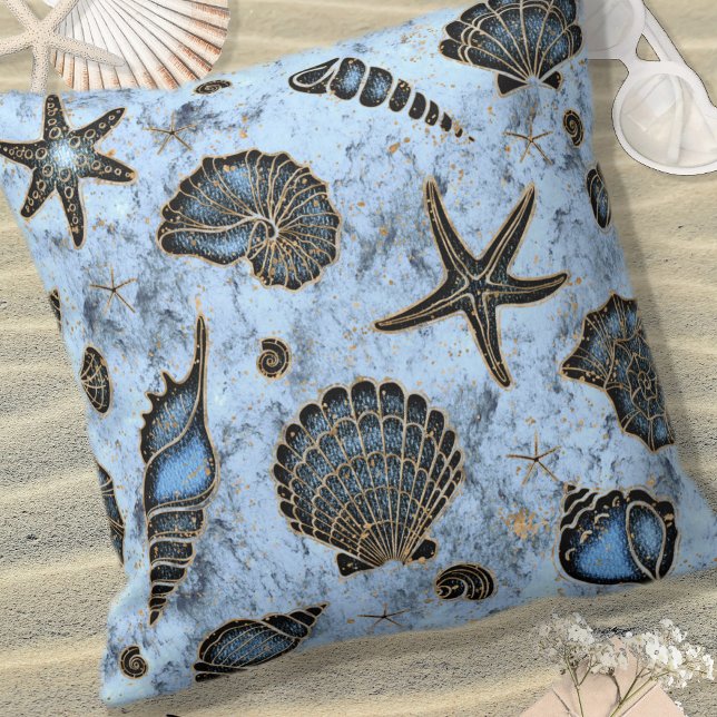 Coussin Starfish Watercolor Blue ID782 (Créateur téléchargé)