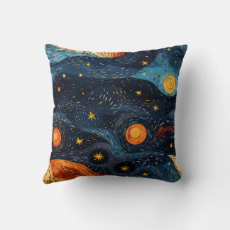 Coussin "Starry Night Blue and Orange