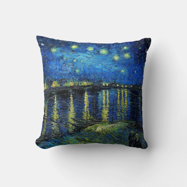 Coussin Starry Night Over the Rhone par Vincent Van Gogh (Recto)