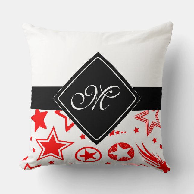 Coussin Stars Tattoos rouge + vos idées (Recto)