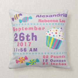 Coussin Stat sucrée de naissance de festins de bonbons à