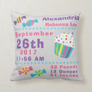Coussin Stat sucrée de naissance de festins de bonbons à