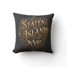 Staten Island Nyc Ornement Doré en Filigrane Emblè