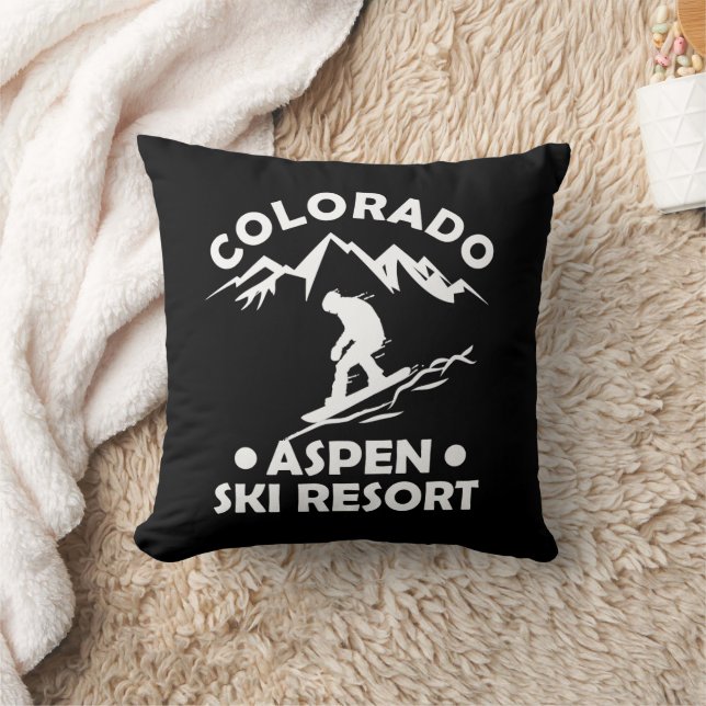 Coussin Station de ski d'Aspen Colorado (Couverture)