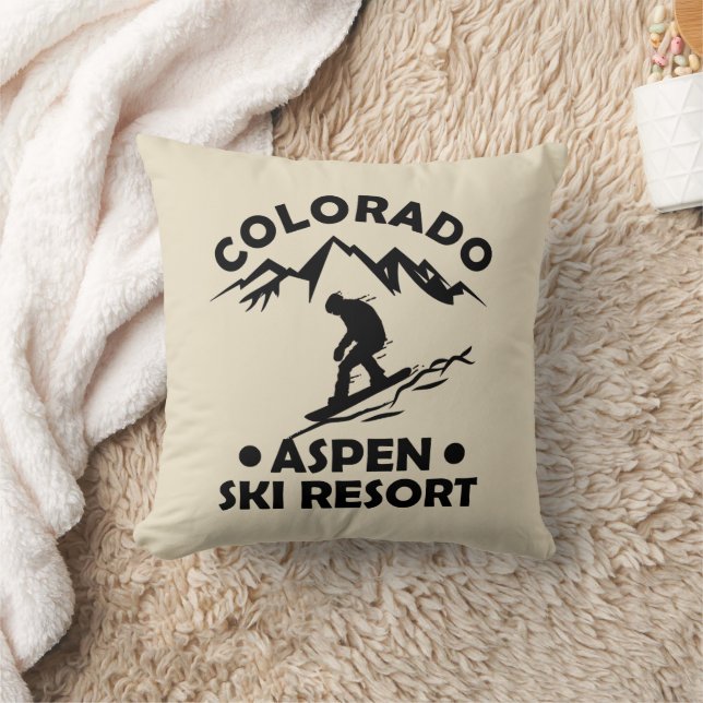 Coussin Station de ski d'Aspen Colorado (Couverture)