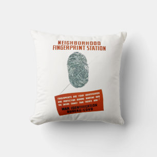 Coussin Station d'empreintes digitales de Neigborhood