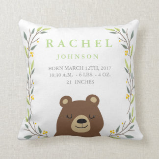 Coussin Statistiques de naissance des forêts de bois - Cou