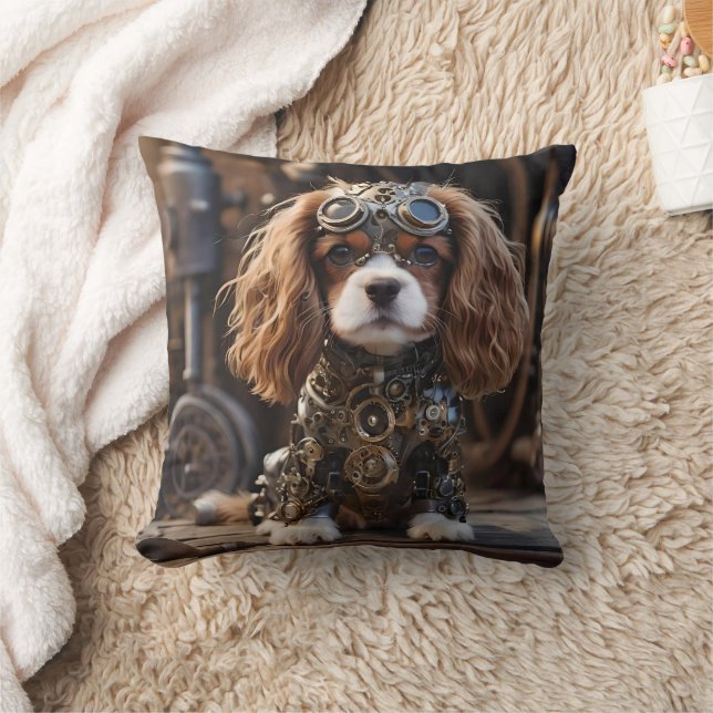 Coussin Steampunk Cavalier Spaniel Puppy, (Couverture)