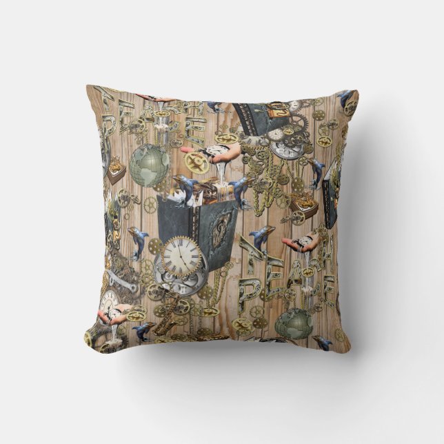 Coussin Steampunk Graphic Element Collections sur bois (Recto)