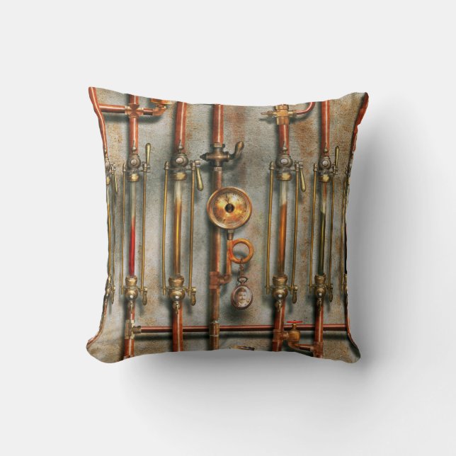 Coussin Steampunk - Le collecteur de lubrification (Recto)