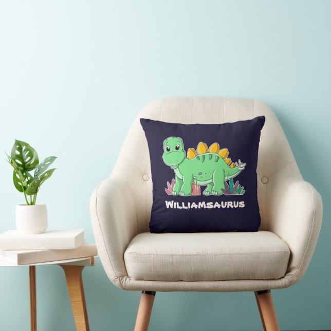 Coussin Stegosaurus Dinosaur personnalisé (Chaise)