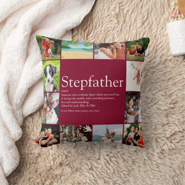 Coussin Stepfather Stepdad Définition 12 Photo Bourgogne (Couverture)