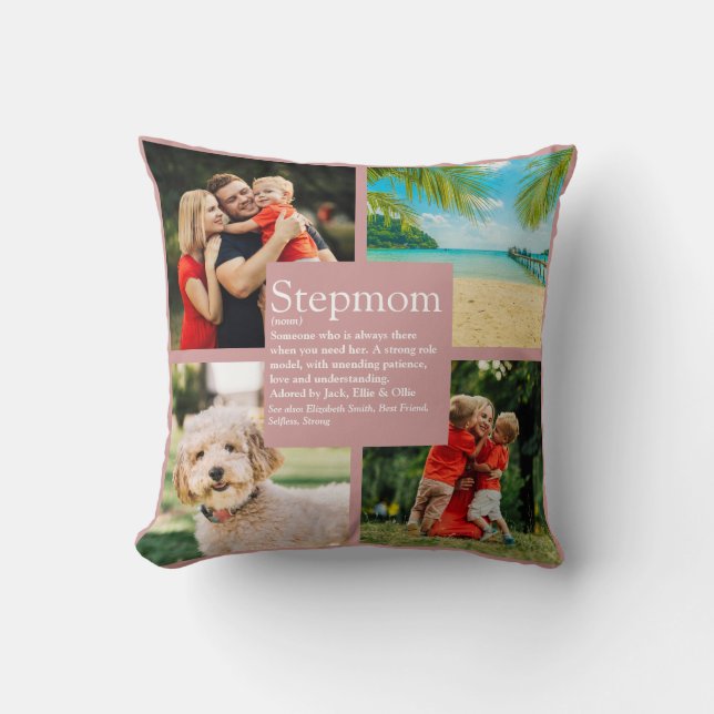 Coussin Stepmaman personnalisée Définition 4 Photo Blush P (Recto)