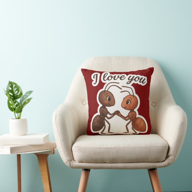 Coussin Sticker d'amour mignon - Design romantique transpa (Chaise)