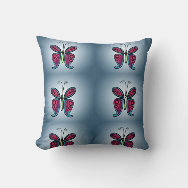 Coussin Sticker rond papillon classique (Recto)