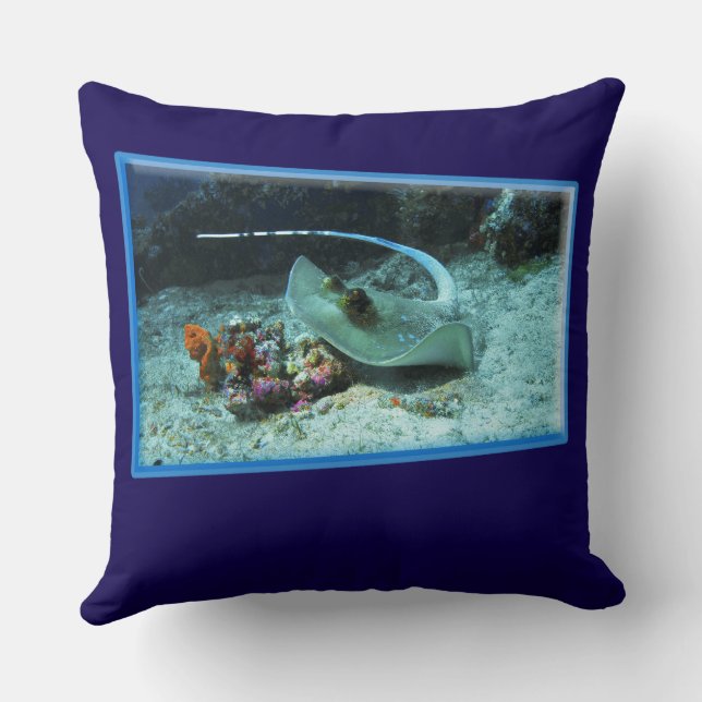 Coussin Stingray en mouvement - Design photographique | (Verso)