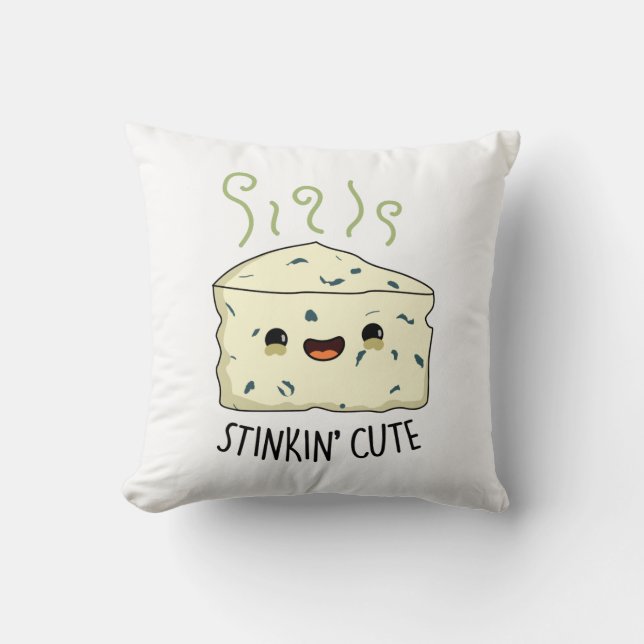 Coussin Stinkin Cute Funky Cheese Pun (Recto)