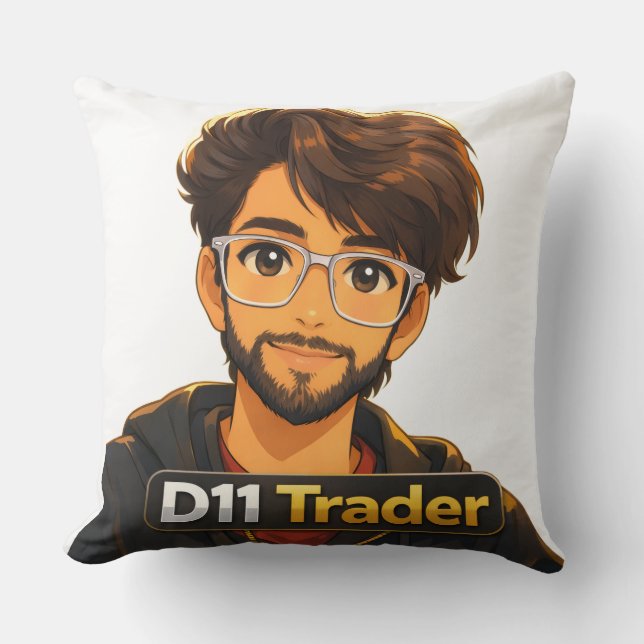 Coussin Stock Market Trader Gift Throw Pillow –  16" x 16" (Recto)