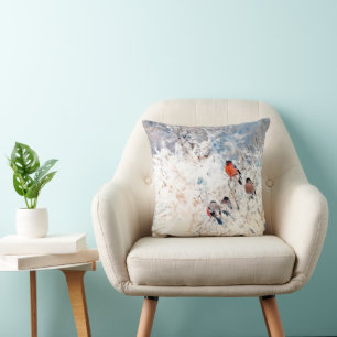 Coussin Stoopendaal - Bouvreuils, peinture d'art fin