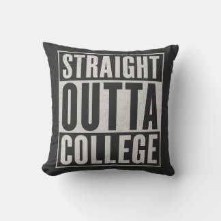 Coussin Straight Outta College Funny Graduation Graphic De