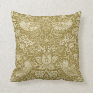 Coussin Strawberry Thief Gold, William Morris