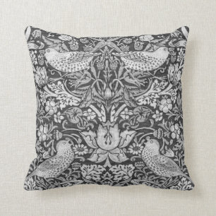 Coussin Strawberry Thief Grey, William Morris