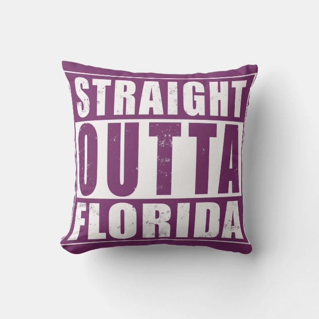 Coussin Stright Outta Florida Word Art (Recto)