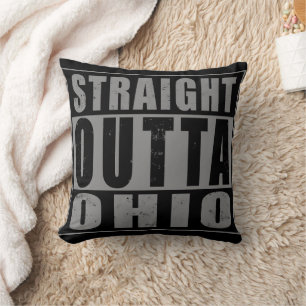 Coussin Stright Outta Ohio Word Art