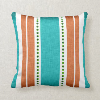 Coussin Stripes aqua orange funky cool