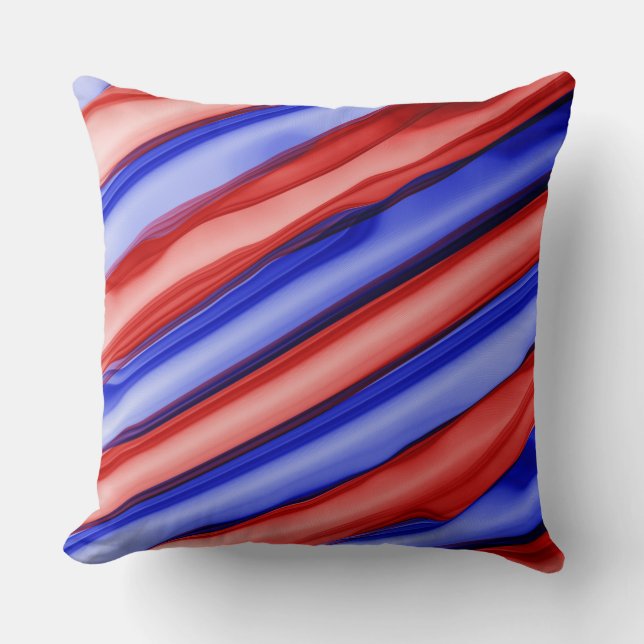 COUSSIN STRIPES DE REGARDE ROUGE ET BLEUE PATRIOTIQUE (Recto)