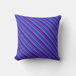 Coussin stripes en bleu et purple