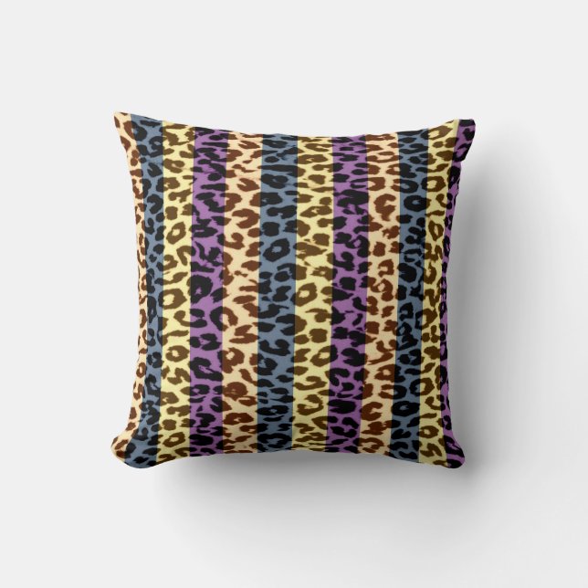 Coussin Stripes motif leopard fourrure abstraite (Recto)