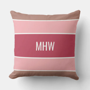 Coussin Stripes Motif personnalisé monogramme lancer oreil