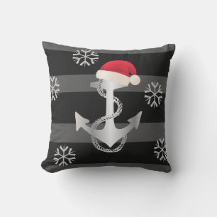 Coussin STRIPES nautiques AVEC ANCRE et Santa Hat  