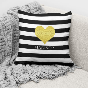 Coussin Stripes Noires Modernes Personnalisées