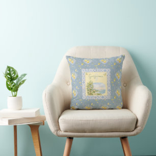 Coussin Studio Riviera italienne Aquarelle aérienne