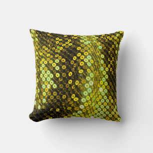 Coussin Style années 80 closeup textile paillée.