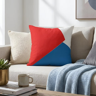 Coussin Style Bauhaus Rouge Blanc & Bleu Art Moderne