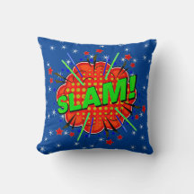 Style BD Pop Art Retro Bleu Orange Vert SLAM